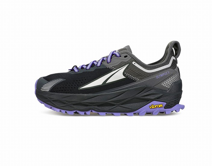 Black / Grey / Purple Women's Altra Running Olympus 5 Trail Running Shoes | 49376-MIPG