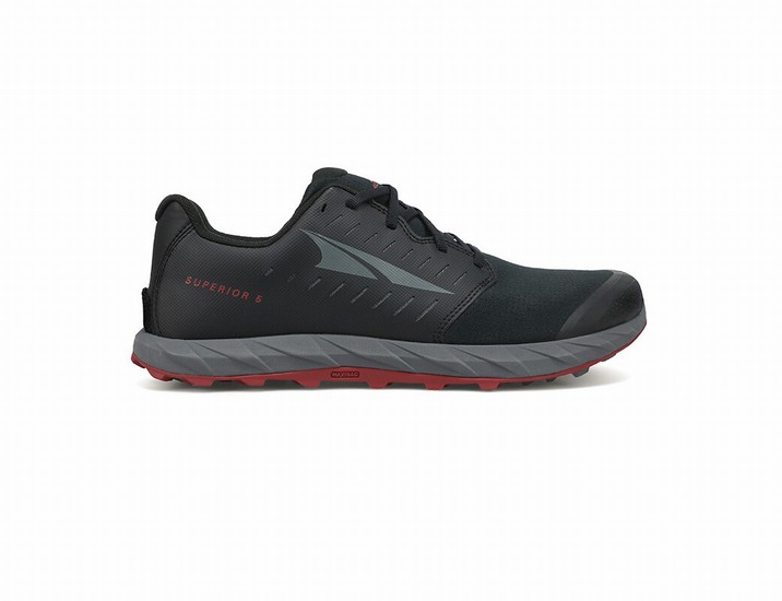 Black / Red Men's Altra Running Superior 5 Trail Running Shoes | 05948-DHAI