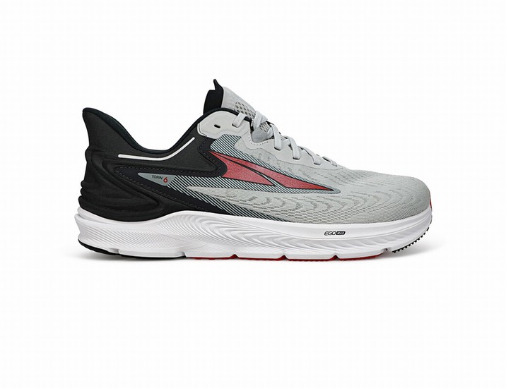 Grey / Red / Black Men's Altra Running Torin 6 Road Running Shoes | 04697-MCNF