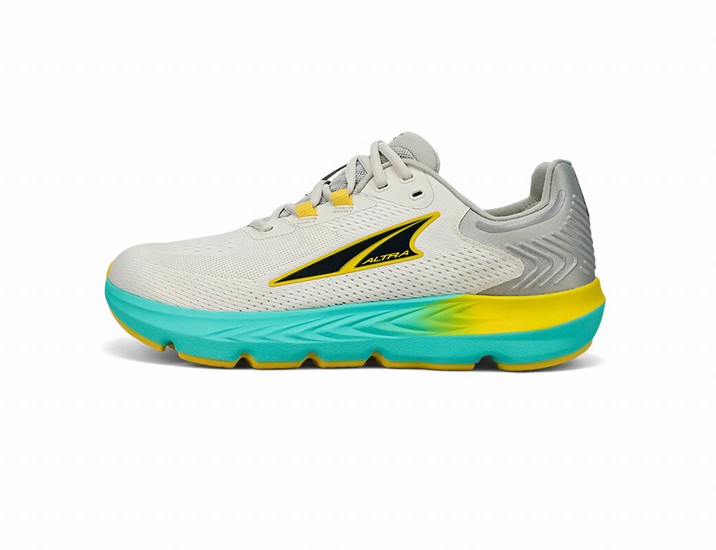 Grey / Yellow / Blue Men's Altra Running Provision 7 Road Running Shoes | 79861-TSWB