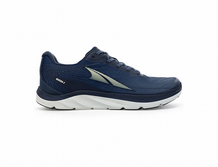 Navy / White Men's Altra Running Rivera 2 Road Running Shoes | 38904-JUWP