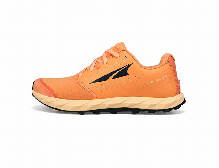 Orange / Black Women's Altra Running Superior 5 Trail Running Shoes | 38176-VEBX