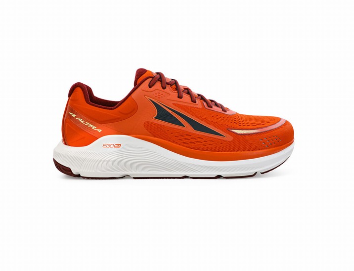 Orange / White Men's Altra Running Paradigm 6 Road Running Shoes | 43985-EAWS