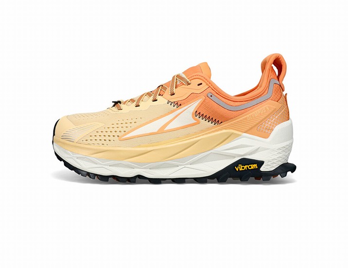 Orange / White Women's Altra Running Olympus 5 Trail Running Shoes | 47619-EVSY