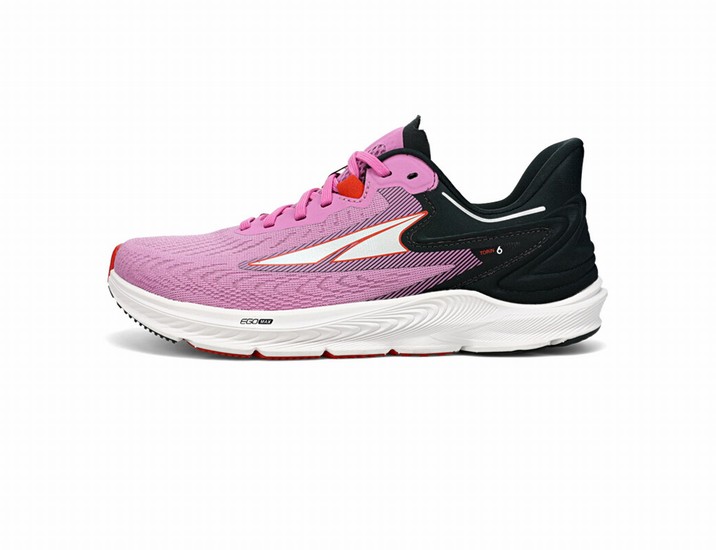 Pink / Black / Red Women's Altra Running Torin 6 Road Running Shoes | 94621-NHQI