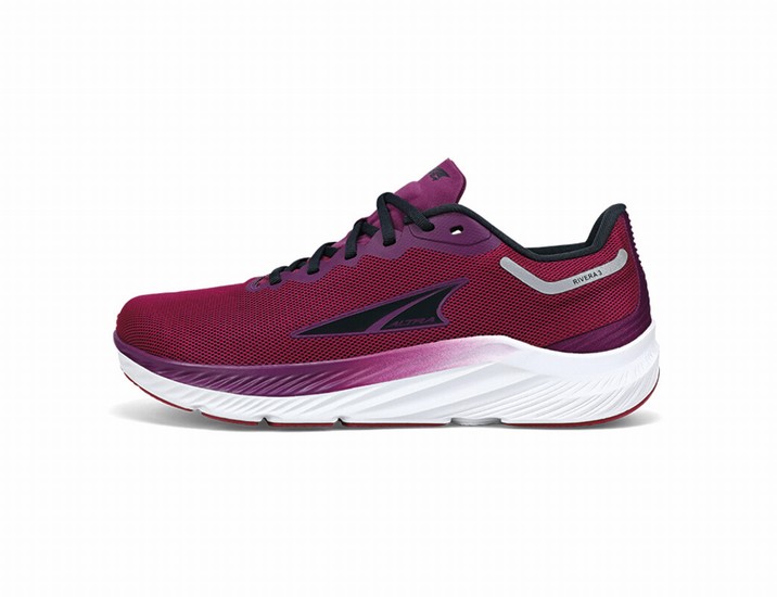 Red / Purple / White Women's Altra Running Rivera 3 Road Running Shoes | 76819-HWJQ