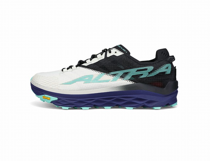 White / Black / Green / Blue Men's Altra Running Mont Blanc Trail Running Shoes | 80126-CAGW