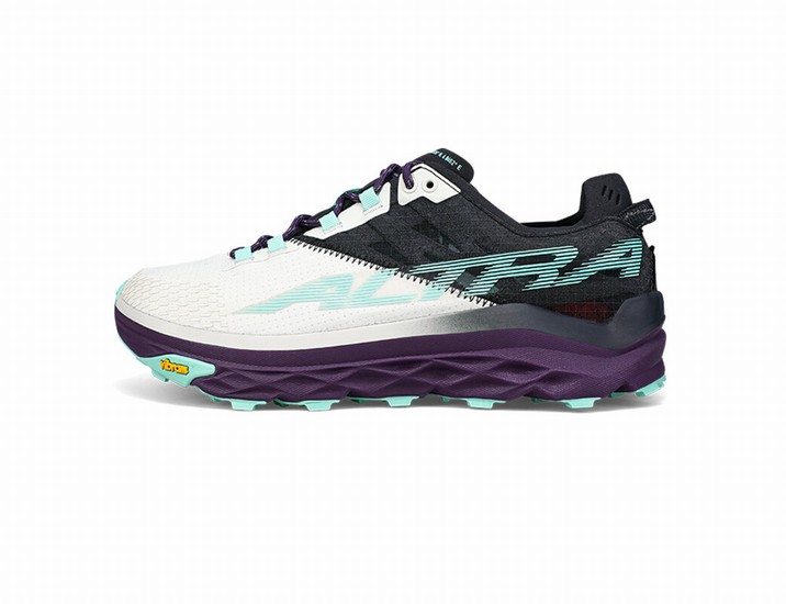 White / Black / Green Women's Altra Running Mont Blanc Trail Running Shoes | 05416-XRUF