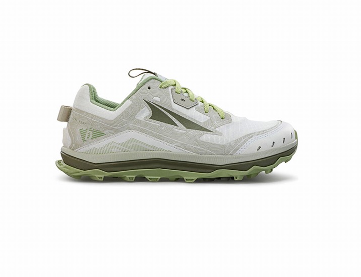 White / Green Women's Altra Running Lone Peak 6 Trail Running Shoes | 42091-SLVM