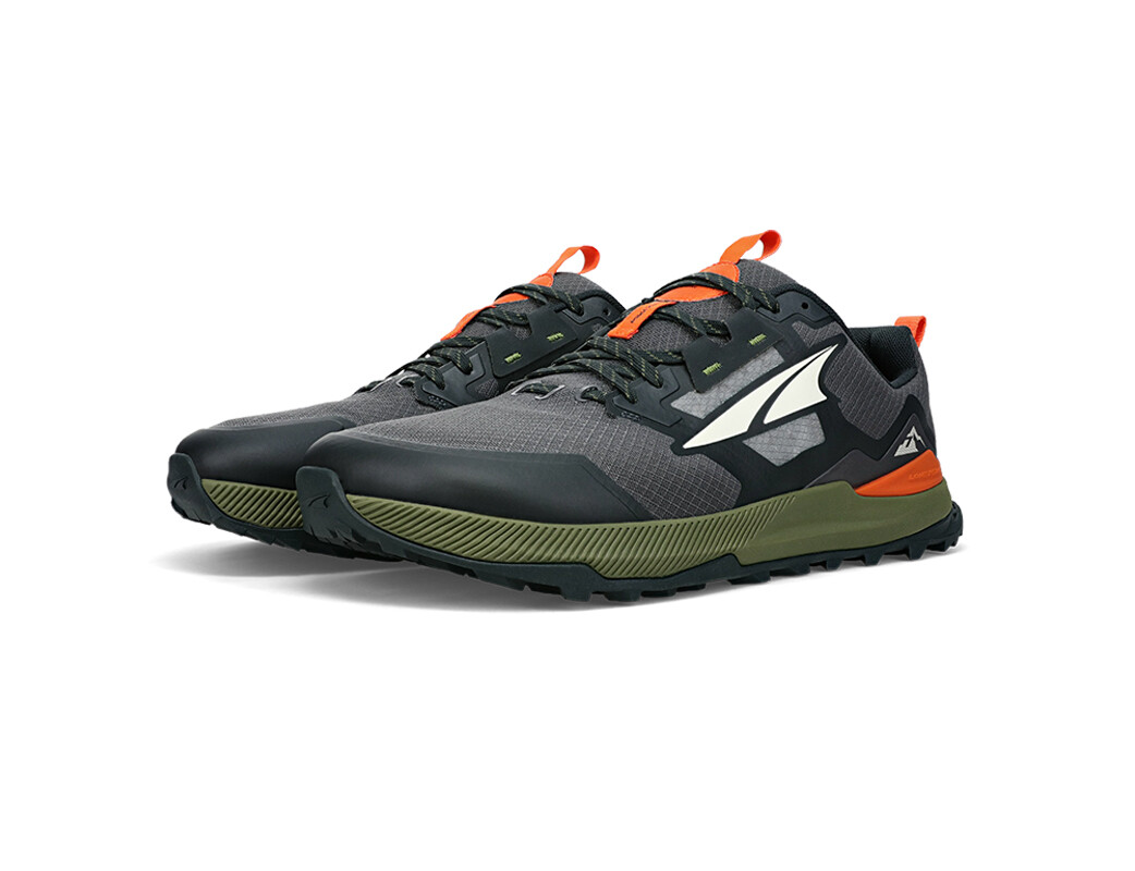 Black / Grey / Orange / Green Men's Altra Running Lone Peak 7 Trail Running Shoes | 30742-HMAC