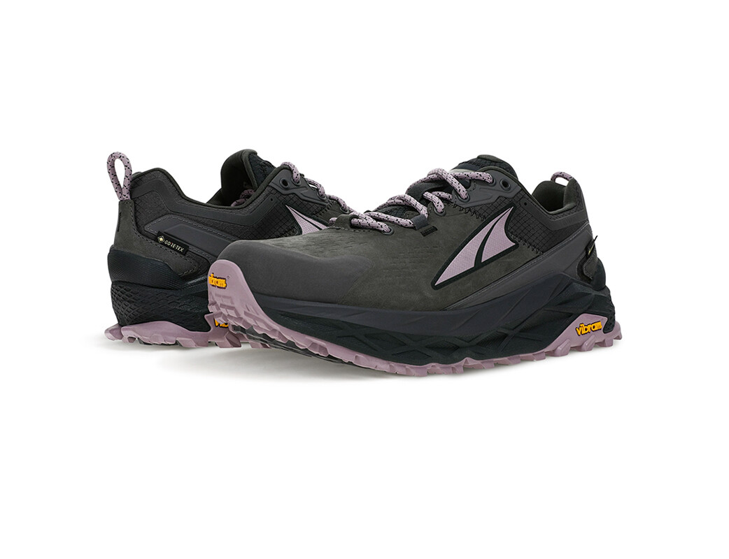 Black / Purple Women's Altra Running Olympus Low GTX Hiking Shoes | 72546-KOWA