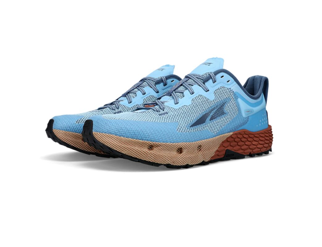 Blue / Brown Men's Altra Running Timp 4 Trail Running Shoes | 36978-JMRV