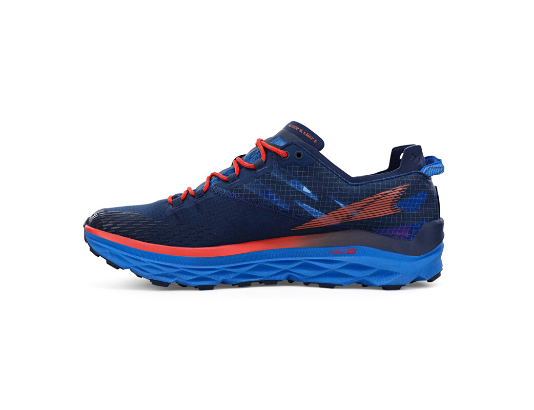 Blue / Red Men's Altra Running Mont Blanc Trail Running Shoes | 41968-BEHR