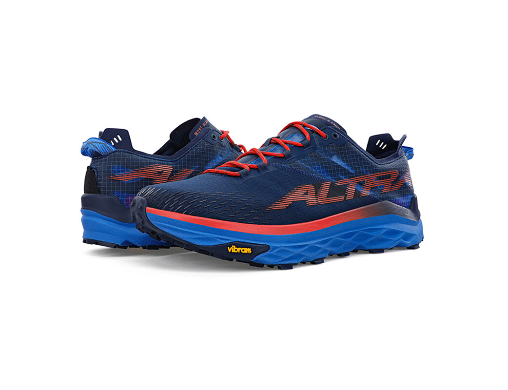 Blue / Red Men's Altra Running Mont Blanc Trail Running Shoes | 41968-BEHR