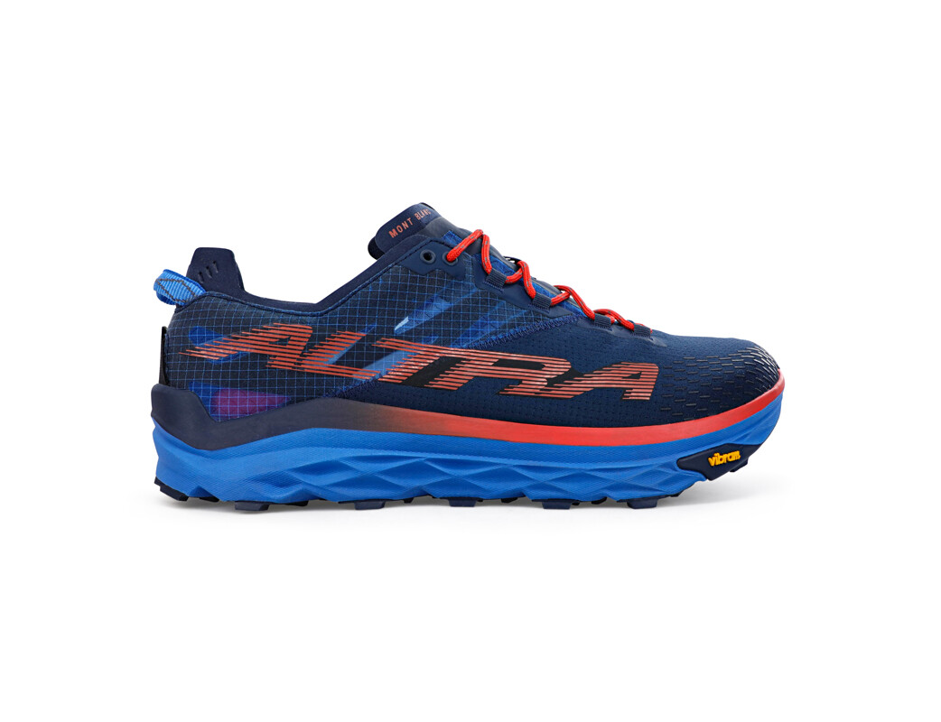 Blue / Red Men\'s Altra Running Mont Blanc Trail Running Shoes | 41968-BEHR