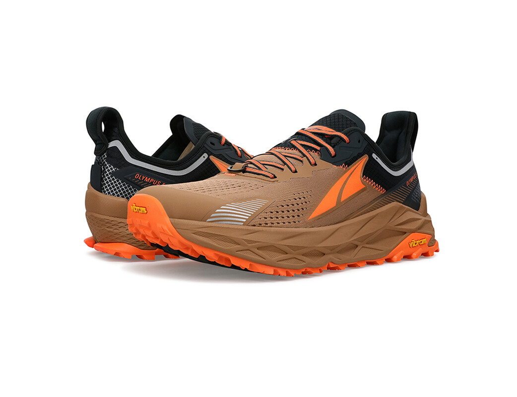 Brown / Black Men's Altra Running Olympus 5 Trail Running Shoes | 57930-RXAH