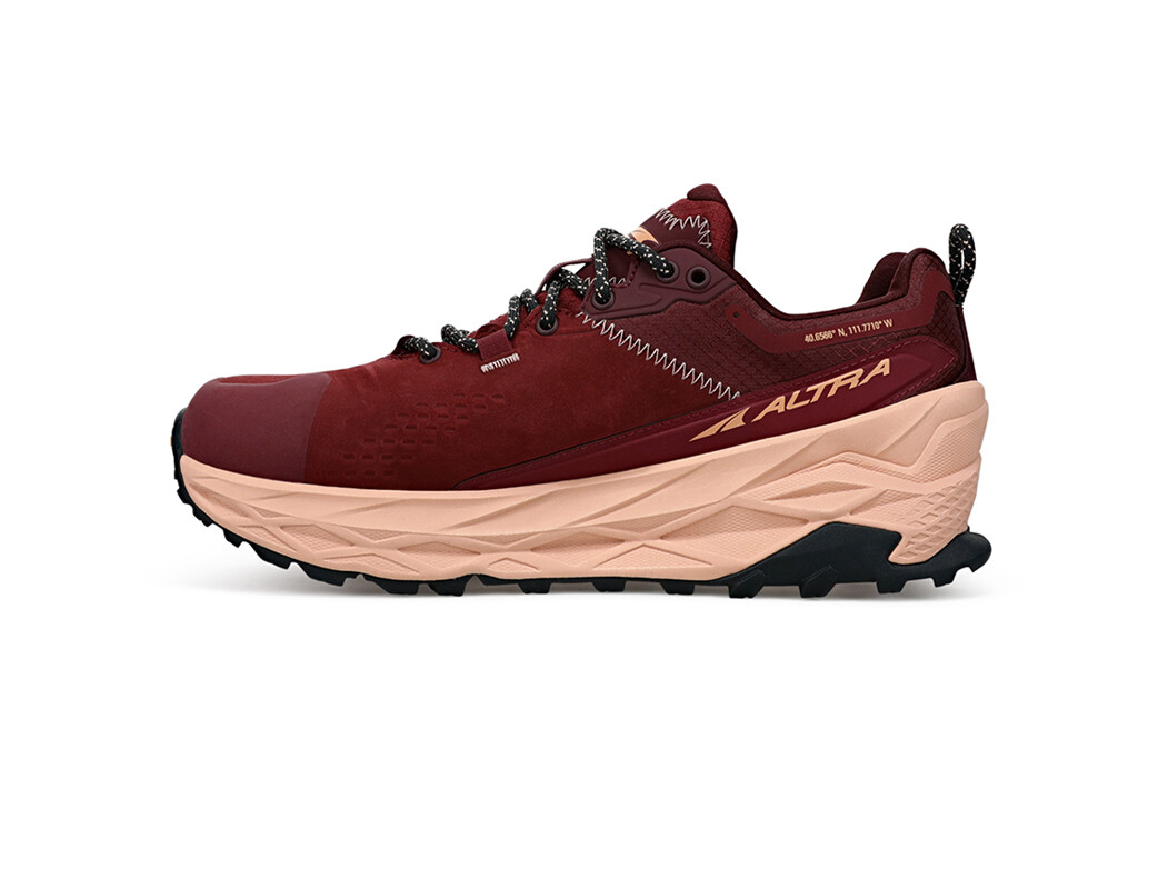 Burgundy Women's Altra Running Olympus Low GTX Hiking Shoes | 24608-JFMR