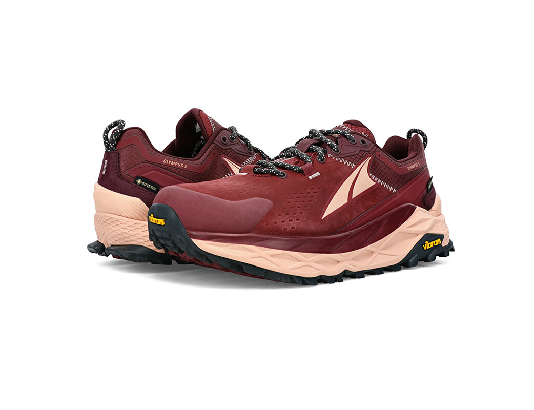 Burgundy Women's Altra Running Olympus Low GTX Hiking Shoes | 24608-JFMR