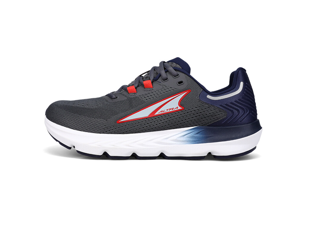 Dark Grey / Red / Navy Men\'s Altra Running Provision 7 Road Running Shoes | 15240-AVOK