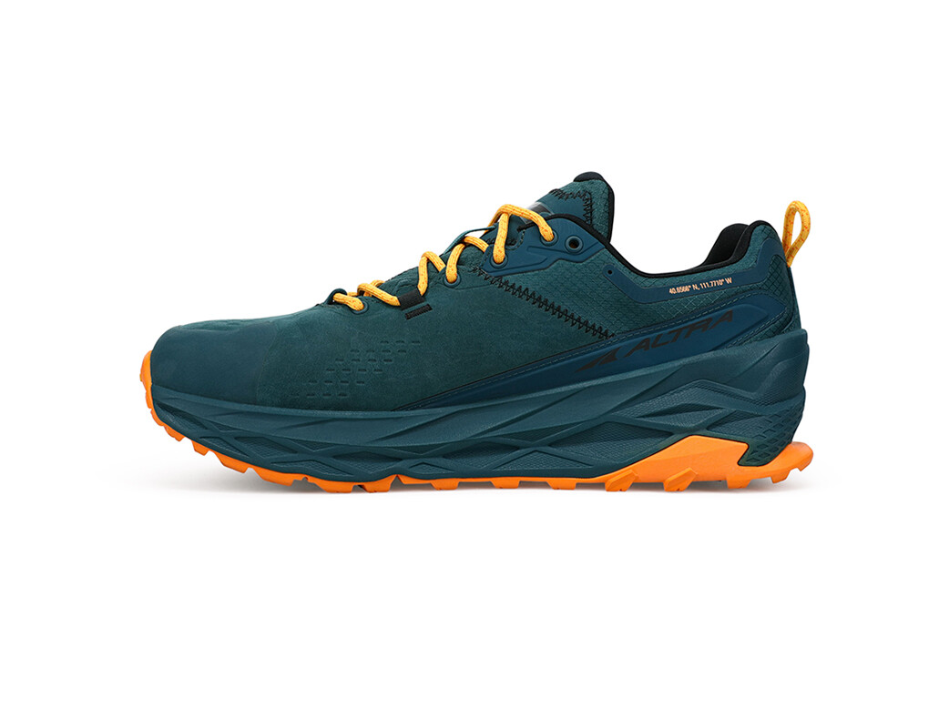 Deep Turquoise / Orange Men's Altra Running Olympus 5 Low GTX Hiking Shoes | 08713-IZSG