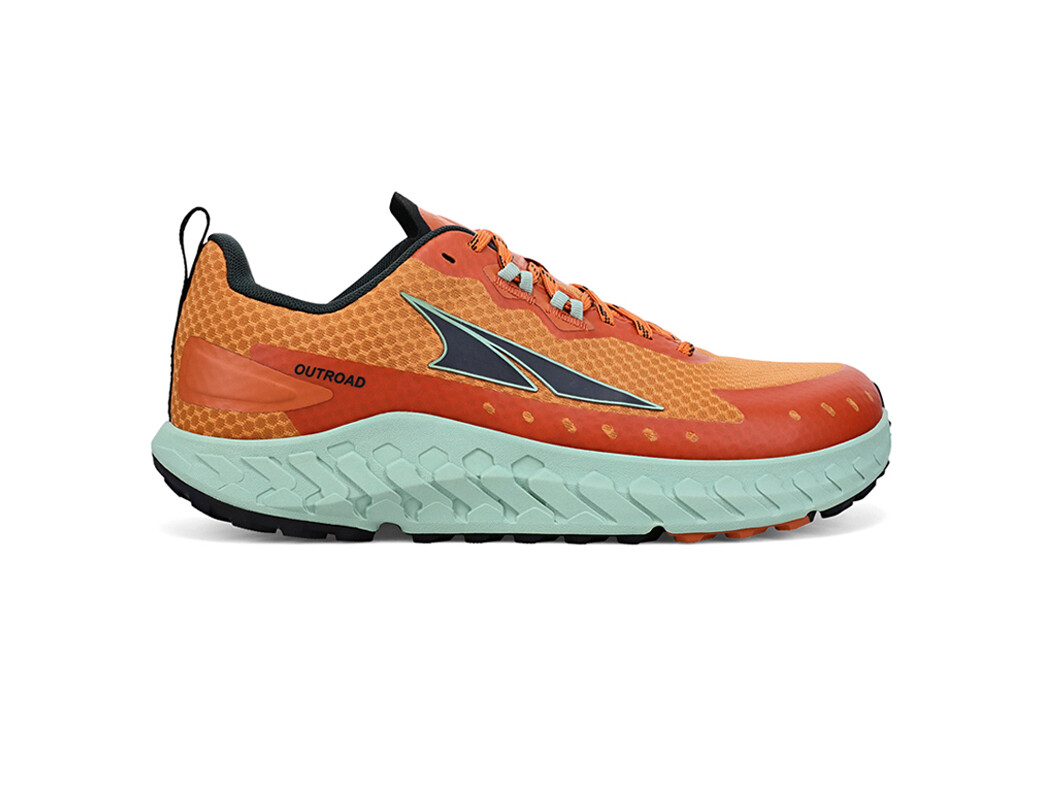 Green / Orange Men\'s Altra Running Outroad Trail Running Shoes | 36780-SEBU