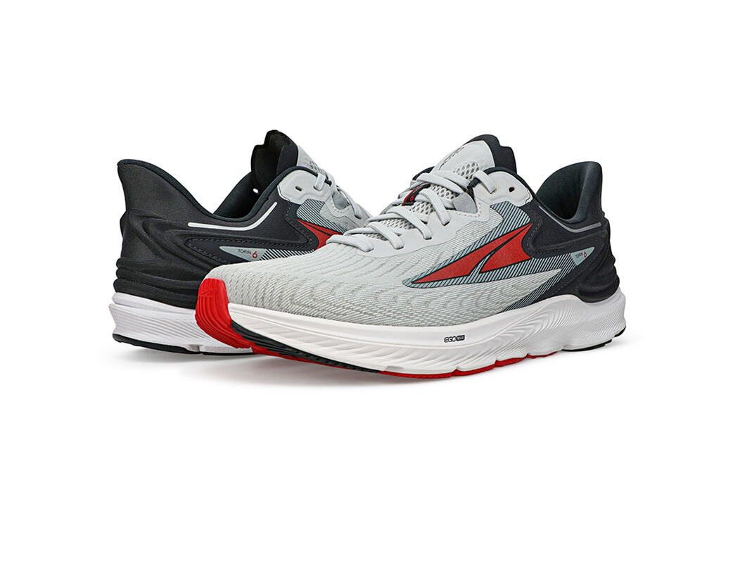 Grey / Red / Black Men's Altra Running Torin 6 Road Running Shoes | 04697-MCNF