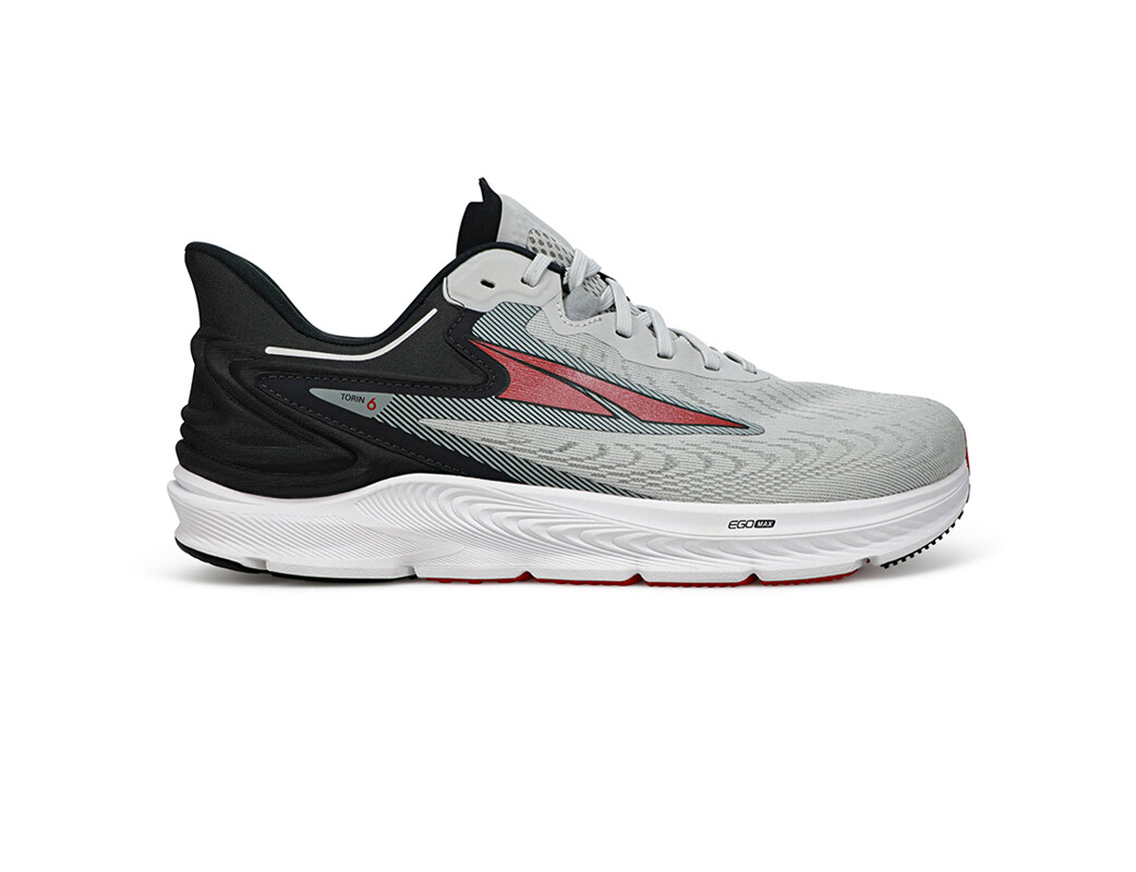 Grey / Red / Black Men\'s Altra Running Torin 6 Road Running Shoes | 04697-MCNF