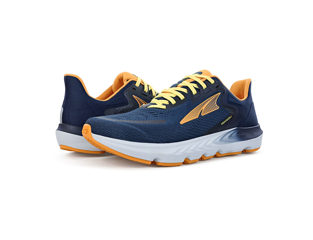 Navy / White / Orange Men's Altra Running Provision 6 Road Running Shoes | 90482-RYTH