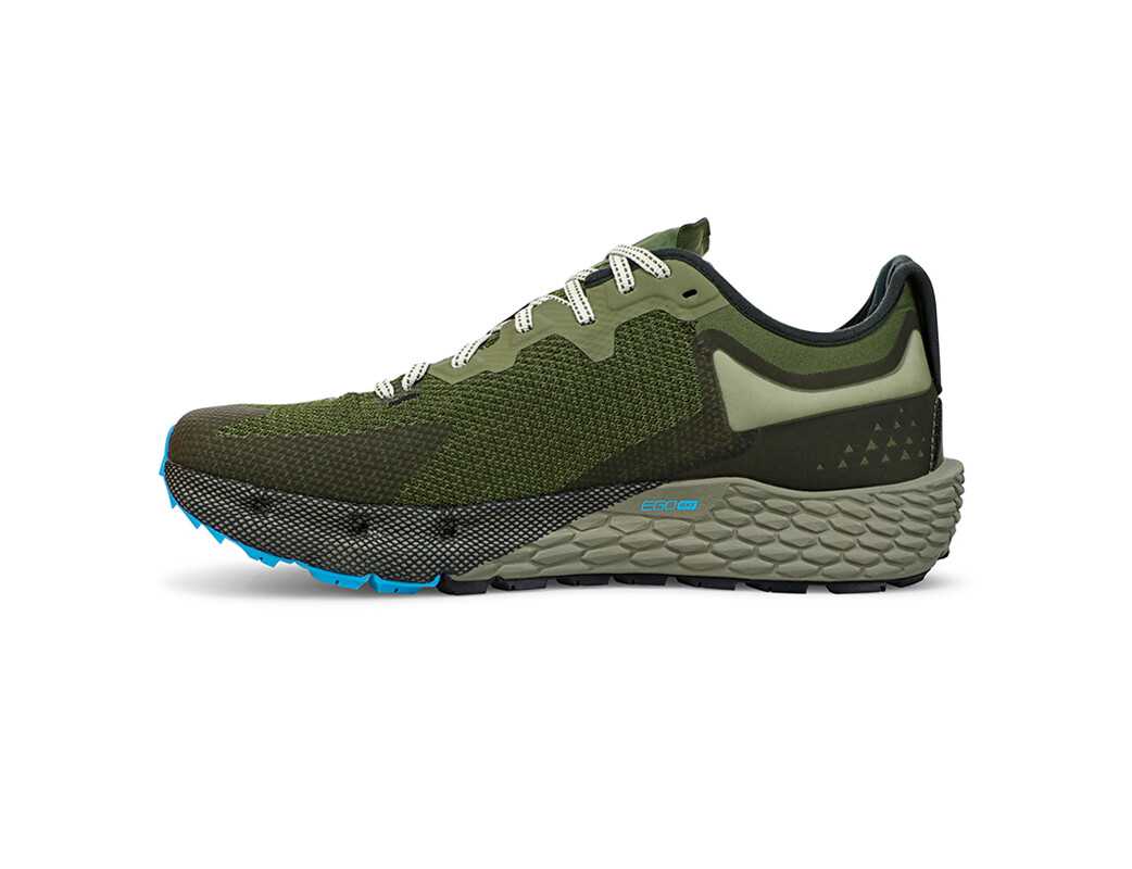 Olive / Blue Men's Altra Running Timp 4 Trail Running Shoes | 64053-KDGN