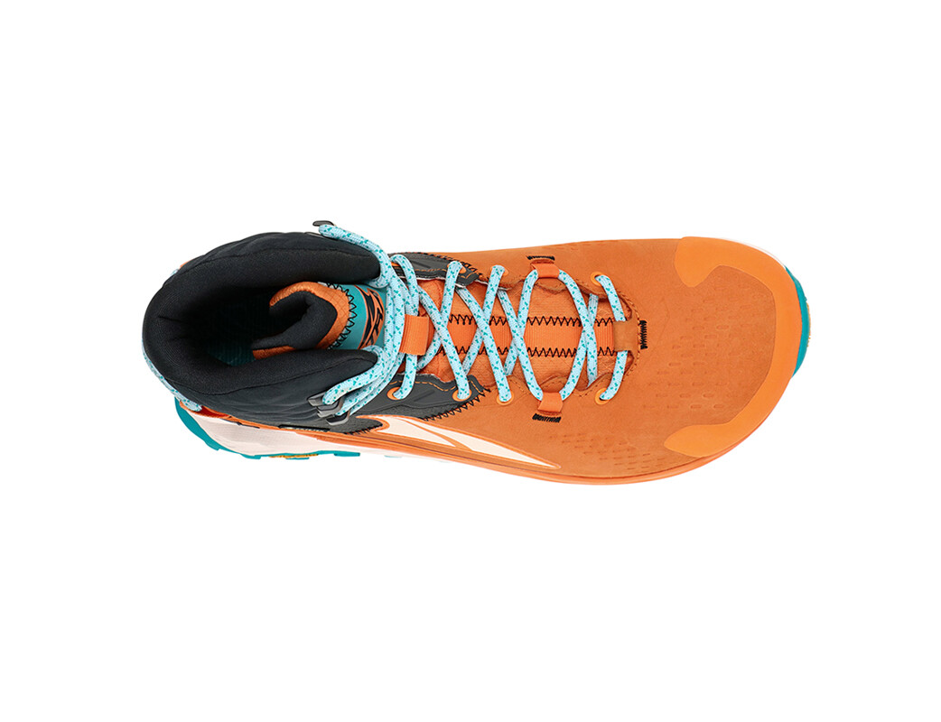 Orange / Black / White / Blue Women's Altra Running Olympus 5 Mid GTX Hiking Shoes | 45897-JGQA