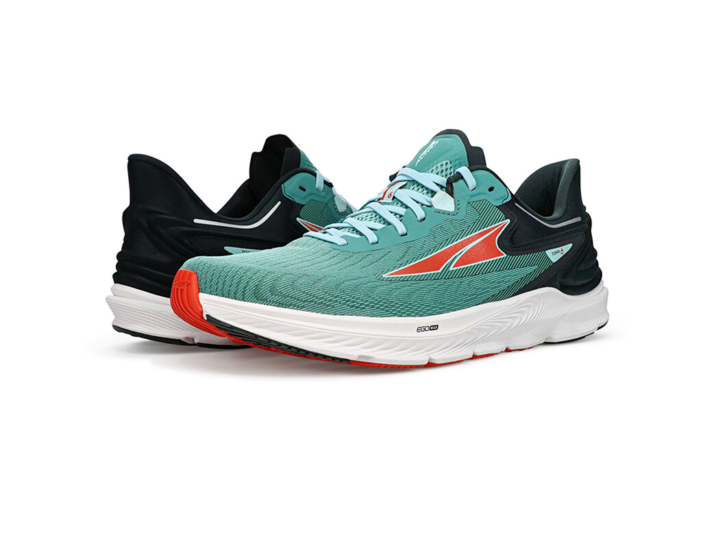 Turquoise / Red / Black Men's Altra Running Torin 6 Road Running Shoes | 20659-CRWY