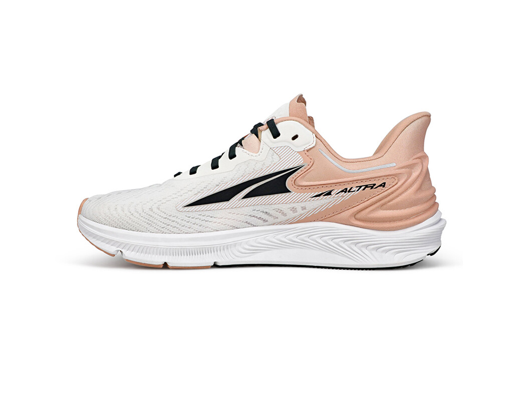 White / Coral Women's Altra Running Torin 6 Road Running Shoes | 64182-XLNP