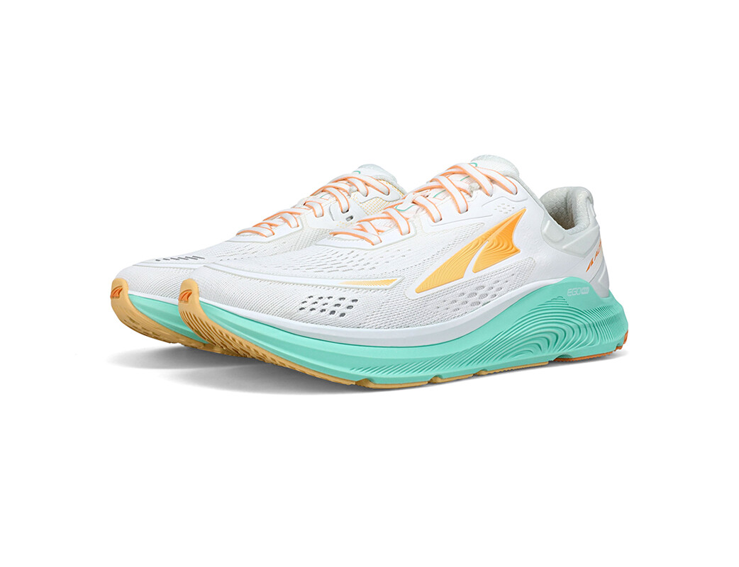 White / Green / Orange Women's Altra Running Paradigm 6 Road Running Shoes | 34629-IJGW