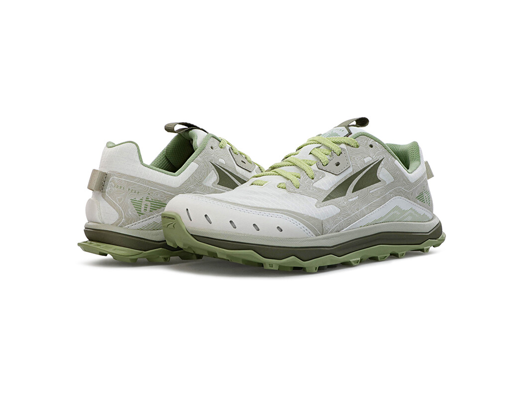 White / Green Women's Altra Running Lone Peak 6 Trail Running Shoes | 42091-SLVM