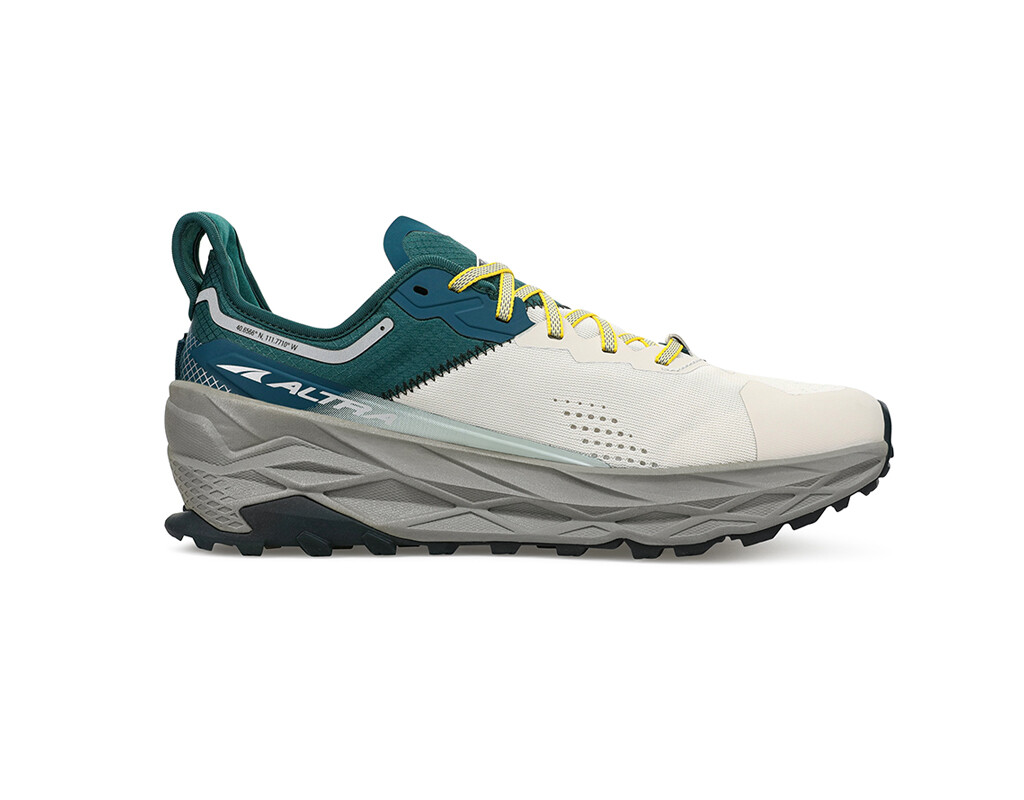 White / Grey / Turquoise Men's Altra Running Olympus 5 Trail Running Shoes | 27683-PDNB