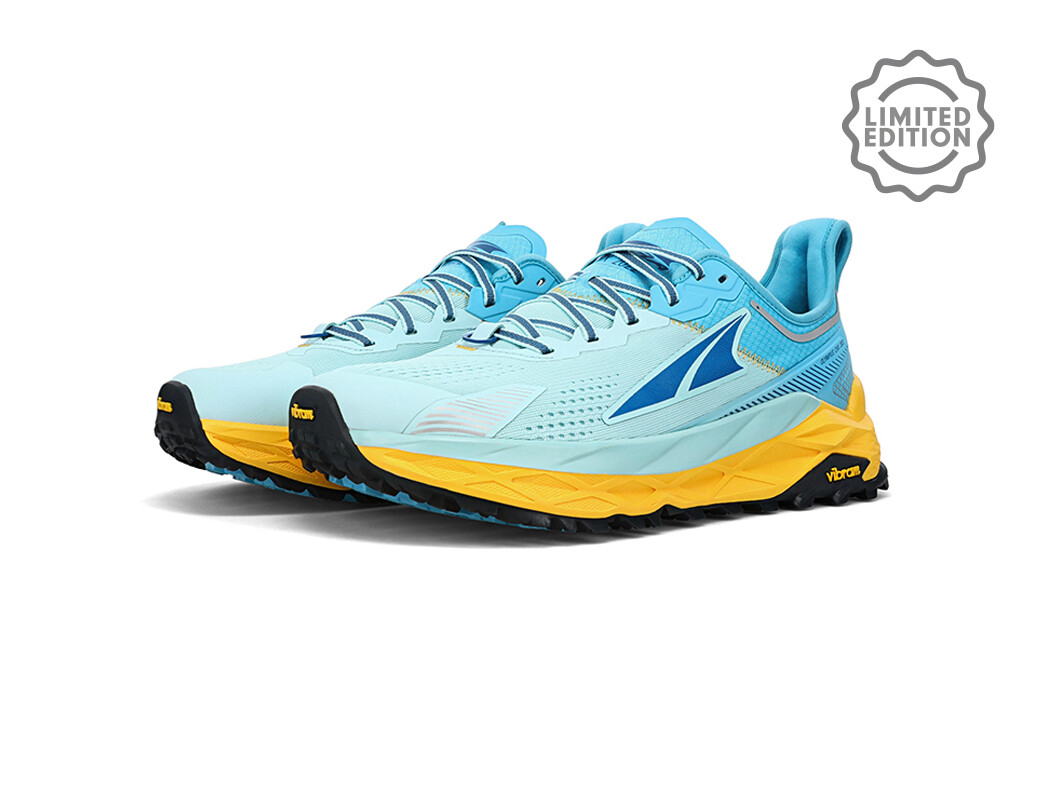 Yellow / Blue Men's Altra Running Olympus 5 Chamonix Trail Running Shoes | 94507-CKGY